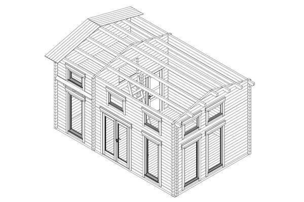Blockhaus mit Schlafboden 31m² | 70mm | 7x5m