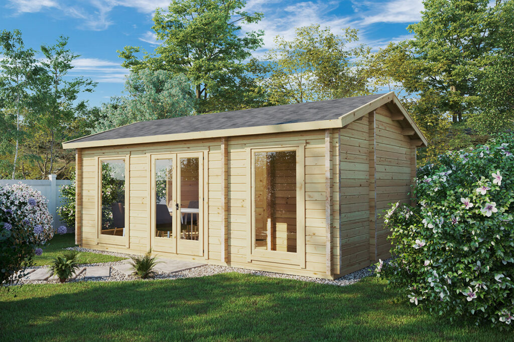 Blockhaus mit Badezimmer Schweden C: 23 m² / 6 x 4 m / 70 mm