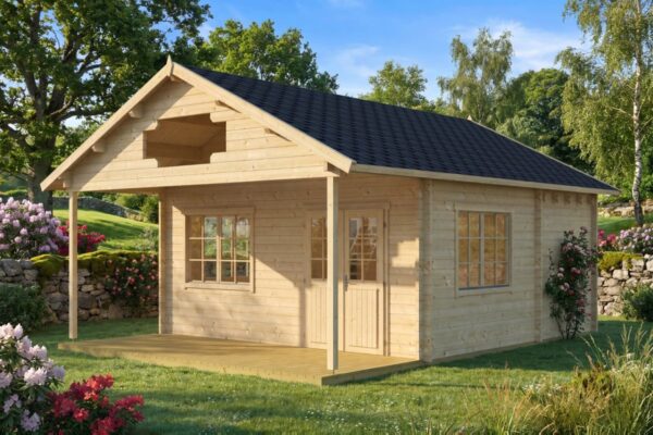 Gartenhaus mit Veranda 25m² | 58mm | 7x6m