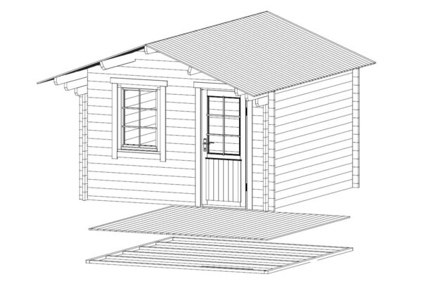 Gartenhaus mit Vordach “Oslo” 10,5m² | 44mm | 3x3m | G0009 Gartenhaus mit Vordach “Oslo” 10,5m² | 44mm | 3x3m | G0009