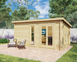 Gartenhaus aus Holz „Ryan I“: 14 m² / 5 x 3 m / 44 mm