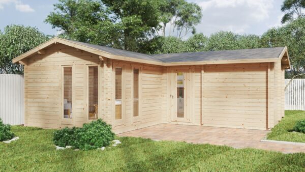Großes Gartenhaus mit Sauna "Devon 3": 40 m², 70 mm