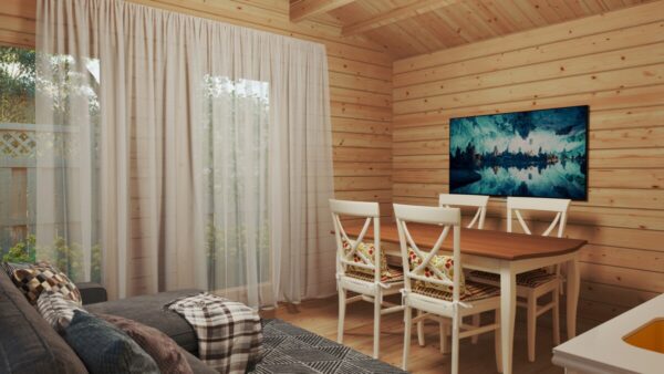 Ein Schlafzimmer Blockhaus-Ferienhaus Holiday M / 8x4 m / 30 m2 / 70 mm
