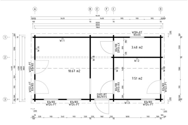 One bedroom log cabin "Holiday M" | G0316