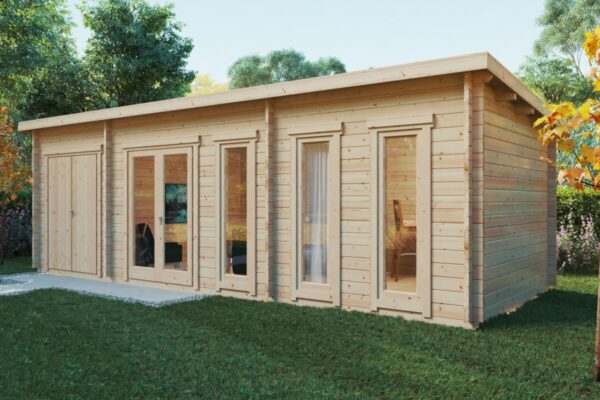 Gartenhaus mit Lagerraum Liam Plus (3x8 m / 44 mm / 22 m2)