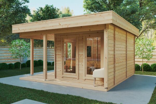 Small Modern Outdoor Sauna Lounge Hansa | G0331