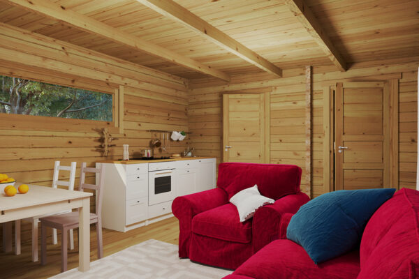 Holzkabine Stefan 3 mit einem Schlafzimmer