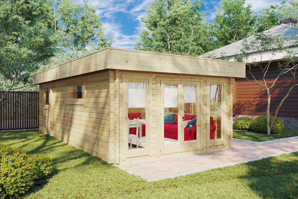 Holzkabine Stefan 3 mit einem Schlafzimmer