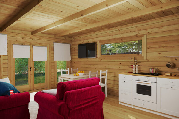 Holzkabine Stefan 3 mit einem Schlafzimmer