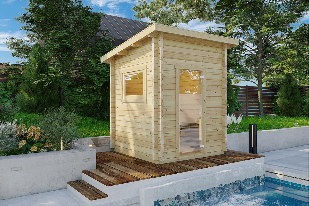 Außen-Sauna "Sauna 2" / 70mm / 2x2m