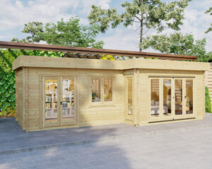 Gartenhaus Amelia mit zwei Zimmern 22 m2 / 44mm / 8 x 4