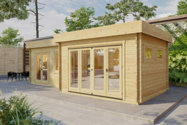 Gartenhaus Amelia mit zwei Zimmern 22 m2 / 44mm / 8 x 4