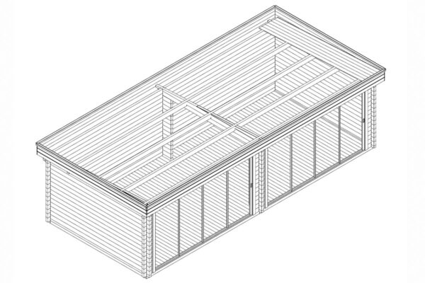 Großes modernes Gartenhaus „Rebeka“ 3D Plan 29m² | 8x4m | 70mm | G0394-6