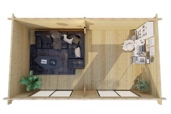 Modernes Gartenhaus „Roberta“ 22 m² | 7 × 4 m | 70 mm