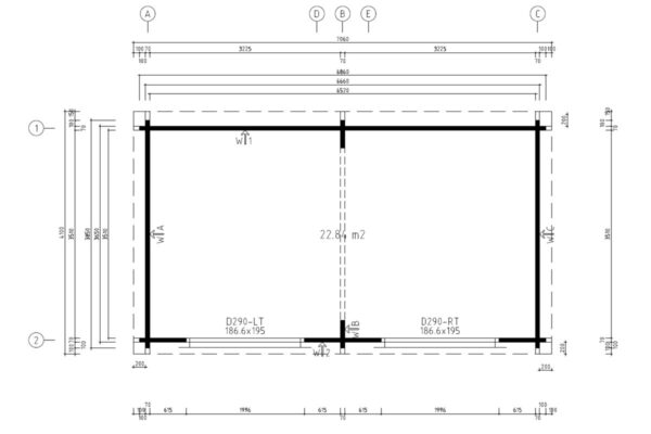 Modernes Gartenhaus „Roberta“ 22 m² | 7 × 4 m | 70 mm
