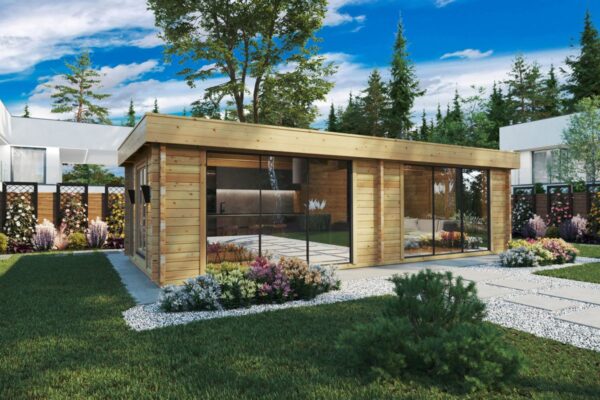 Geräumiges Gartenhaus „Rebeka Plus“ 29 m² | 8 × 4 m | 70 mm