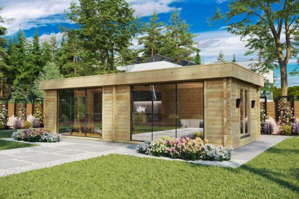 Geräumiges Gartenhaus „Rebeka Plus“ 29 m² | 8 × 4 m | 70 mm