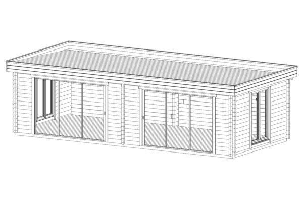 Geräumiges Gartenhaus „Rebeka Plus“ 29 m² | 8 × 4 m | 70 mm