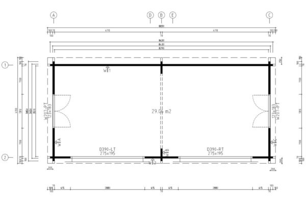 Geräumiges Gartenhaus „Rebeka Plus“ 29 m² | 8 × 4 m | 70 mm