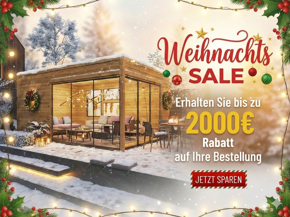 Erhalten Sie bis zu 2000€ Rabatt auf Ihre Gartenhaus