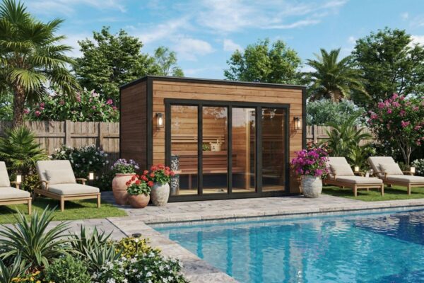 Contemporary Outdoor Sauna "Aurland" | G0428 | Fjord Series