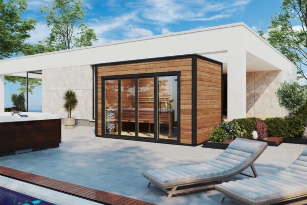 Contemporary Outdoor Sauna "Aurland" | G0428 | Fjord Series