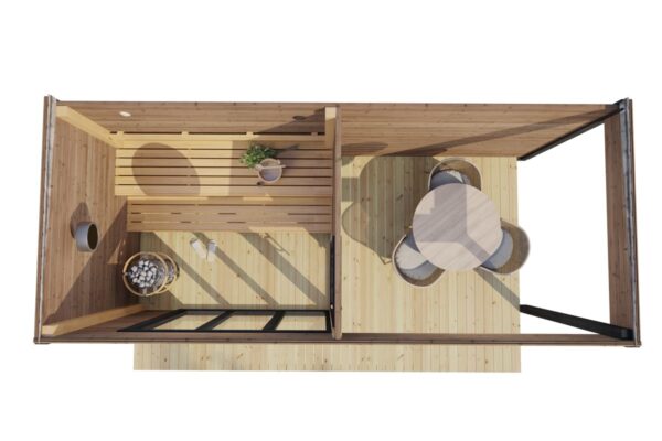 Modern Outdoor Sauna With Veranda "Nord" | G0424 | Fjord Series