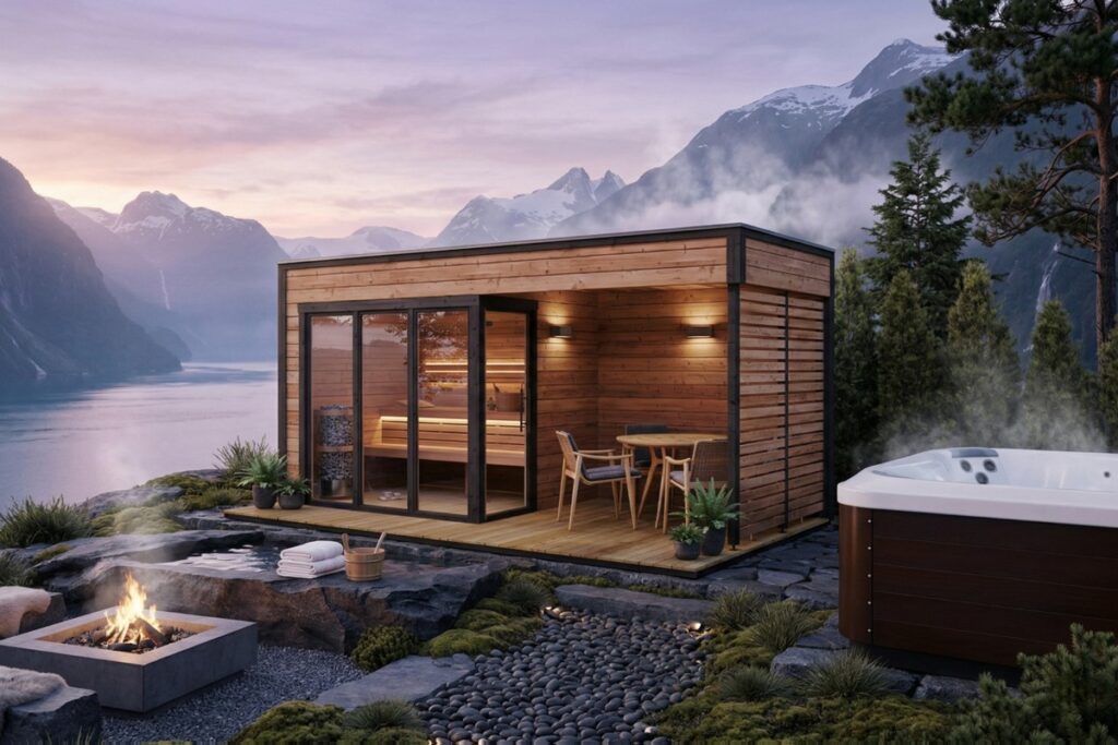 Moderne Außensauna „Geira“ | G0423 | Fjord-Serie