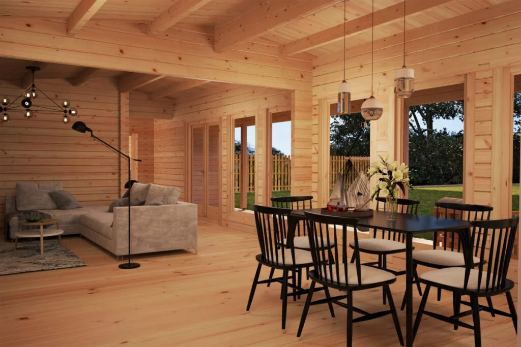 Blockhaus mit drei Schlafzimmern „Holiday L“ 92 mm / 96 m2 /