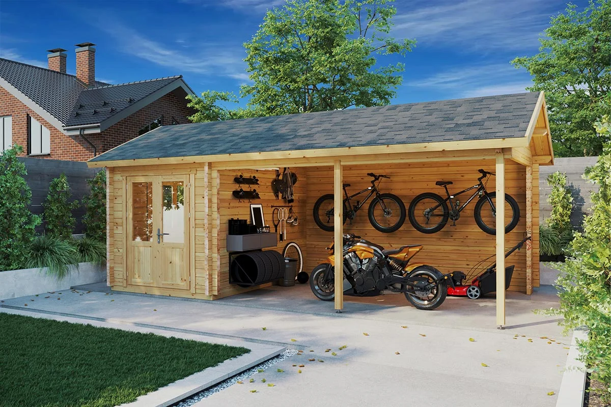 Carport mit Geräteraum