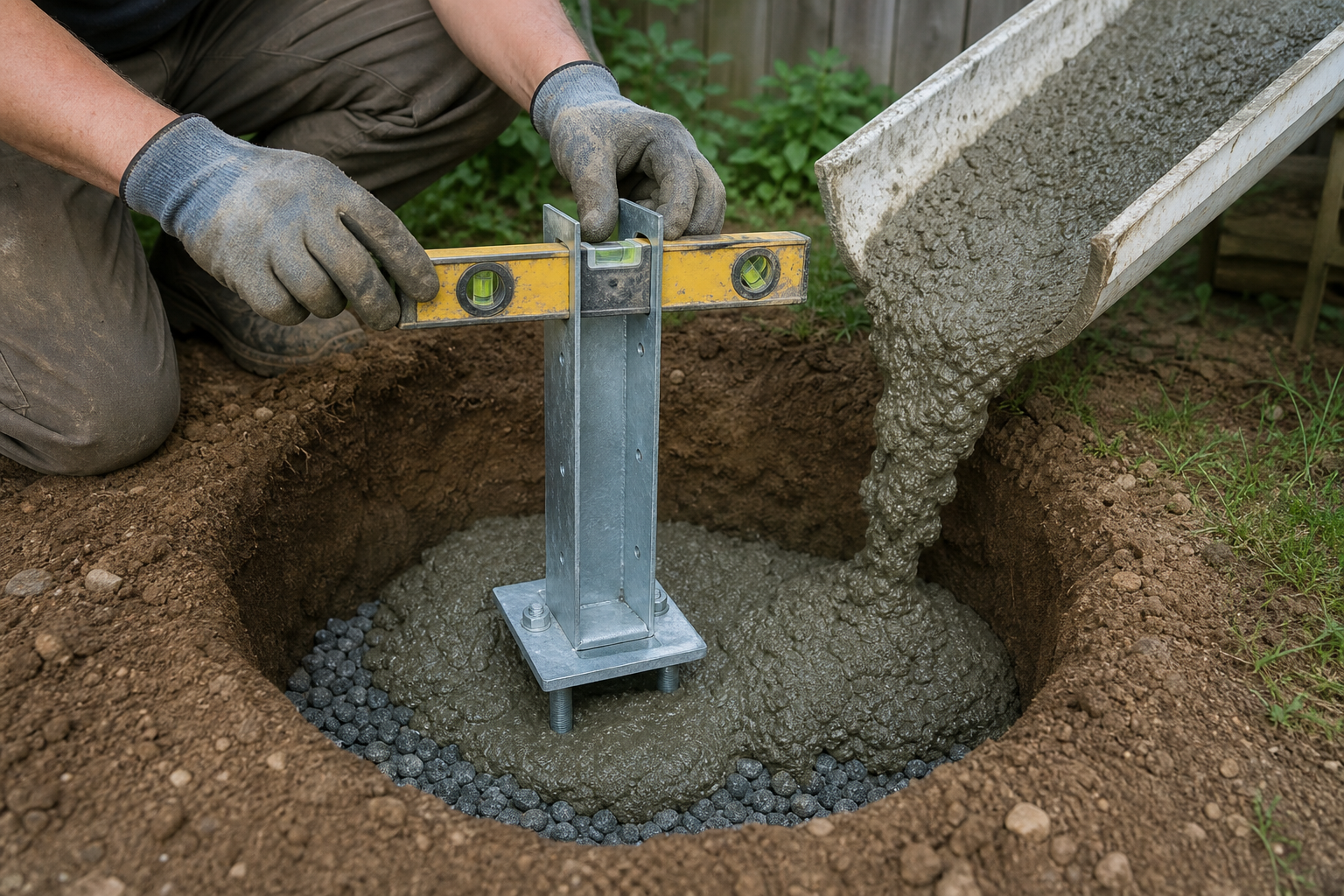 Punktfundament mit Pfostenträger