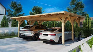 Große Carport aus Holz