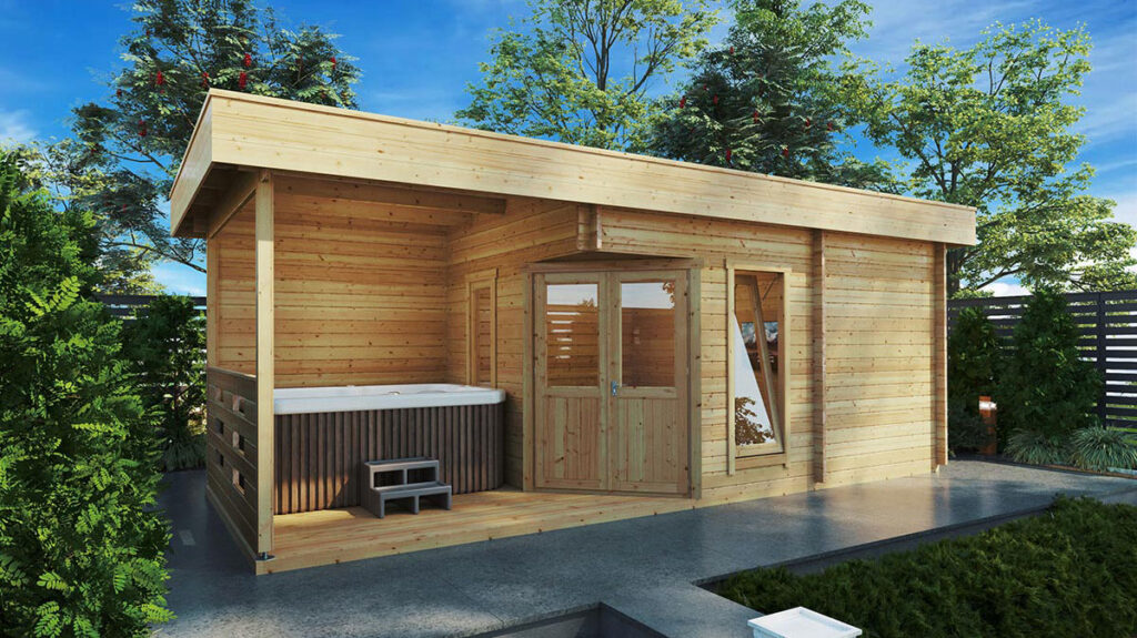 Outdoor Sauna aus Holz