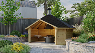 Grillkota aus Holz