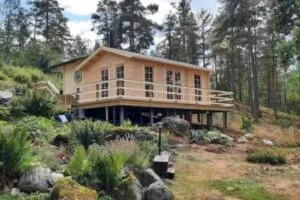 Gartenhaus im grünen Garten