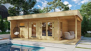 Saunahaus aus Holz für den Garten