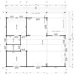 Blockhaus mit zwei Schlafzimmern „Daisy” 75m² | 70mm | 10x10m