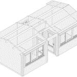 Gartenhaus mit zwei Räumen und WC „Granada” 20,8m² | 70mm | 7x4m