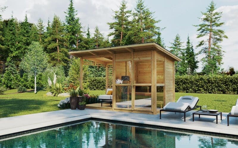 Outdoor sauna with veranda "Felix" | G0413