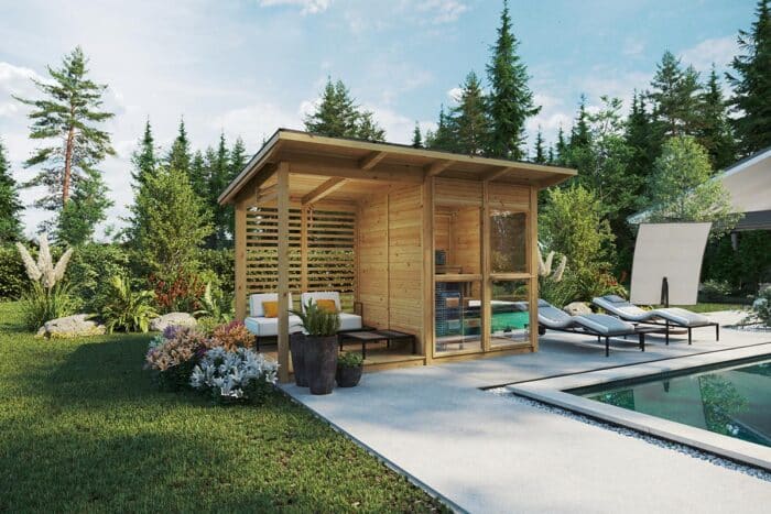 Outdoor sauna with veranda "Felix" | G0413