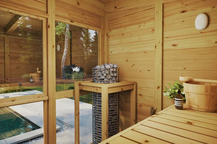Outdoor sauna with veranda "Felix" | G0413