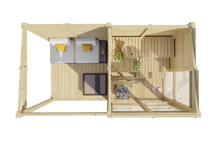 Outdoor sauna with veranda "Felix" | G0413