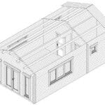 Großes Gartenhaus mit Schlafzimmer und WC „Stefan 6” 33,4m² | 70mm | 5x8m