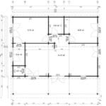 Blockhaus mit zwei Schlafzimmern „Holiday V” 65m² | 70mm | 10x10m
